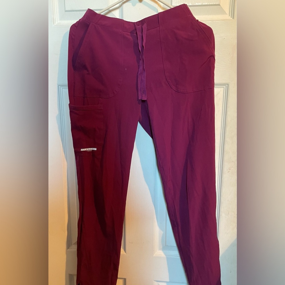 Burgundy Sketchers Scrub bottoms